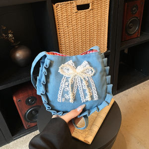 XIAOCHAOXIU | Fashionable Cotton Canvas Crossbody Girls Accessory Bag