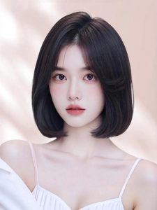 MENGSIQIAN | Womens Real Hair Bob Wig Inward Curl
