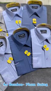 Áo Sơ Mi Bamboo Pha Poly - Dài Tay Dáng Regular- Vạt Ngang Vĩnh Tiến 399 Nhiều Màu N2