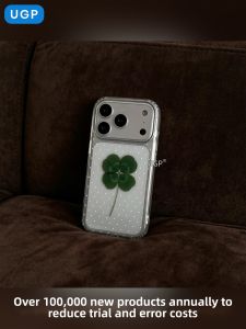 UGP | Clear Polka Dots Green Shamrock Thin Full Coverage Phone Case for iPhone 18 Pro Max