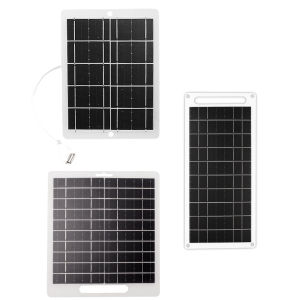 【HCS】 3W/6W/10W Solar-Panel Chargers with Carabiners Solar Power Charger USB Outputs for Mobile Phone Charging Bank Flashlight Fan