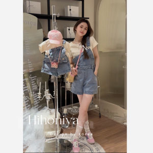 Korean Style Childrens Spring Summer Design Sensation One Shoulder Strap Pants Cotton Polyester Blend Long Pants for Kids