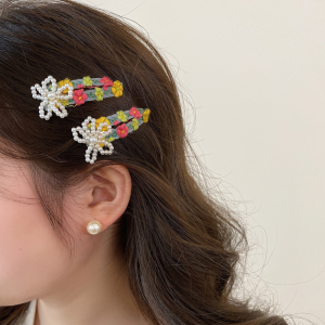 กิ๊บหนีบผม ประดับไข่มุก ดอกไม้ ที่มีสีสัน ย้อนยุค หวาน สไตล์เกาหลี แฟชั่นสําหรับผู้หญิง 2024ใหม่ Culolo