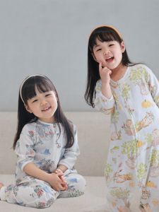 Summer Baby Sleep Bag Seven Sleeve a Class Bamboo Cotton Double Layer Gauze Child Anti-Kick Quilt Soft Romper Home Clothes