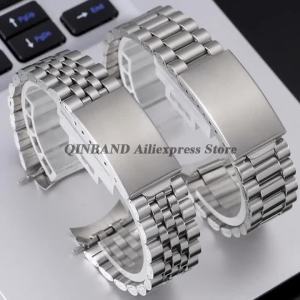 18mm 20mm Curved End Stainless Steel Watchband Folding Buckle Men Women WatchStrap for Seiko 5 SKX009/007 for Jubilee for Oyster