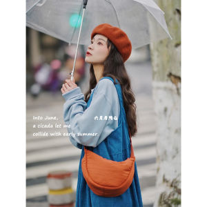 COD Ready Tas selempang kasual ketiak kecil Wanita women Tas pangsit U-n-i-q-l-o nilon Selempang Bahu Wanita Dumpling Half Moon Waist Bag Sling bag Korea tas bahu siswa Tas kain Anak Perempuan import remaja simple terbaru Tas pangsit ringan