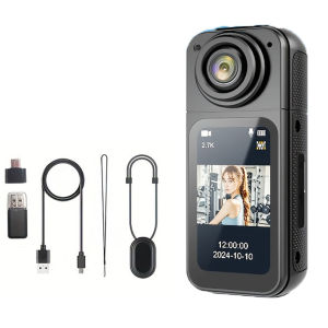 Camera Hành Động Thể Thao Mini Cam 2.7K 180 Độ ° Máy Ghi Hình Ngoài Trời WiFi Dành Cho Xe Máy Vlog Thú Cưng Màn Hình 1.4 Inch 27.13MP