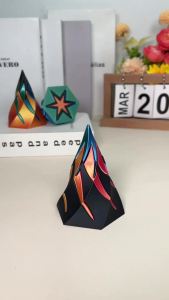 3D Printed Spiral Cone Toy Impossible Pyramid Passthrough Sculpture Pass Through Pyramid Mini Vortex Thread Illusion toys
