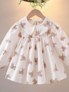 Girls Long Sleeve Shirt Korean Style Doll Top Sweet Little Princess Base Layer Cartoon Lantern Childrens Fashionable Autumn Clothes