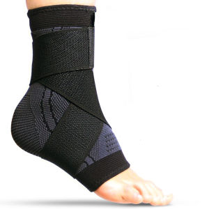 1Pcs Ankle Brace Compression Sleeve with Adjustable Straps Arch Support & Foot Stabilizer Elastic Wrap for Plantar Fasciitis Achilles Tendonitis Recovery Sports Bandage Sock Men Women