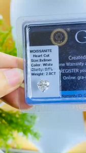 Moissanite Mỹ kiểm định GRA hình trái tim 5x5-8x8mm Kim cương moissanite nhân tạo tim màu trắng 58 giác Đá moissannite D/FL - KIM LỘC PHÁT MT