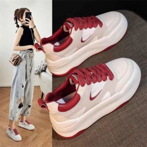 Sepatu Kasual Wanita Kulit Sintetis Women Korean Style Sneakers Bertali Sol Karet Simple COD SPT-15
