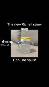 Richell AQULEA Clear Straw Bottle Mug / Straw Cup 200 ml for Babies ~7-Months and Up