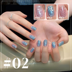 12ML 1PCS Beach Essentials ฤดูร้อนเล็บที่มีสีสันเจ็ดสี Super Flash Diamond GEL เล็บสีฟ้าสีชมพูสีขาวเล็บ