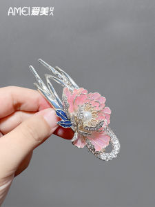 กิ๊บติดผมแบบมีกิ่งก้านสามใบขนาดใหญ่ ทรงปากเป็ด สำหรับผู้หญิง ทรงหางม้า ตกแต่งผม ประดับผม สไตล์เกาหลี ประดับเพชร