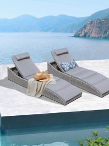 Dinggelvxing | Outdoor Folding Lounger for Courtyard Poolside and Sauna