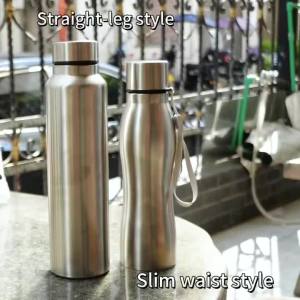750ml Stainless Steel Sports Water Bottle Portable Lanyard Outdoor Drinking Bottle