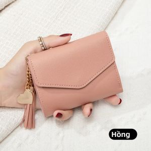 Ví Cầm Tay Nhỏ Gọn Dành Cho Nữ Ví Đựng Tiền Xu Cầm Tay Màu Đen Thanh Lịch Có Khóa Đóng Bằng Kim Loại Màu Vàng Và Chi Tiết Tua Rua Bằng Da PU Nhẹ Mini