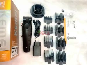 Tông đơ cắt tóc chuyên nghiệp Kemei KM-2296 lưỡi cắt mạ carbon công suất mạnh mẽ 5W pin khỏe lithium sạc nhanh USB - Chính hãng