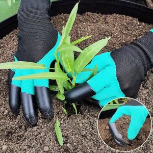 3 Pairs Garden Gloves with Claws / for Vegetable Flower Planting Digging / Stab Resistant & Anti-slip / Working Protective Rubber Gloves