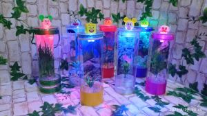 20 pc AQUARIUM MINI MIKA IKAN CUPANG LED FREE BATRE  SUDAH TERPASANG DI PRODUK