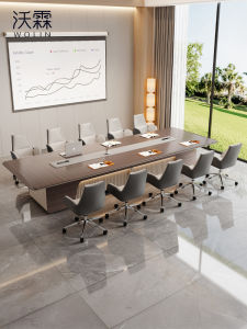 Luxurious Conference Table And Chair Set Modern Business Office Rectangular Training Desk Simple Design Large Size for 6 to 20 People