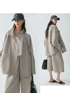 epoque de rueen | Cotton Stand-up Collar Batwing Loose Trench Coat