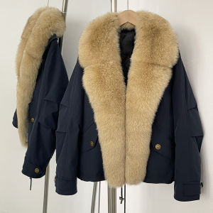 Down Jacket Women Real Fox Fur Collar Autumn 2025 Winter White Duck Down Coat Warm Puffer Jacket Female Waterproof Feathers