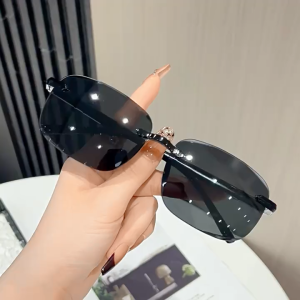 【GIAUSA】Sun Glasses Shades for Men Retro UV Protection Anti Glare Trendy Rimless Fashion Sunshade Eyeglasses TR90 PC S1195