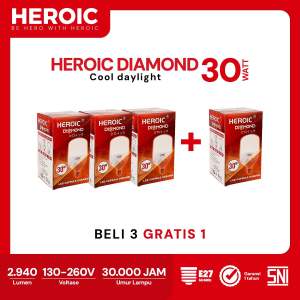 PAKET LAMPU LED HEROIC DIAMOND SUPER HEMAT BELI 3PCS GRATIS 1PCS