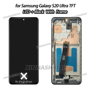 TFT quality for Samsung S20 Ultra Display Touch Screen Frame with Back Cover Premium Replacement