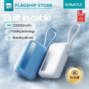 Romoss PPR20 PPR10 20000mAh/10000mAh powerbank 22.5W/PD20W Super Fast Charging Built-in Cables Large Capacity power bank Ultra-Thin Compact Powerbank  for iPhone12-16&Android