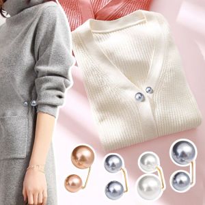 🔥C.three 3Pcs/Set Brooch Anti-glare Buckle Neckline Cardigan Pearl Buckle Pin Waist Artifact Safety Pin Fixed Clothes Decoration Waist Buckle