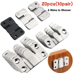20Pcs/10Pairs Interlock Hanging Buckle Flush Mount Bracket Z Clips Furniture Connector Wall Picture Frame Hanger Display Hooks