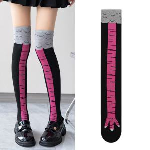 Chicken Paws Feet Long Socks Women Over The Knee Stockings Funny Cartoon Chicken Leg Claw Ladies 3D Print Thigh High Socks Gifts