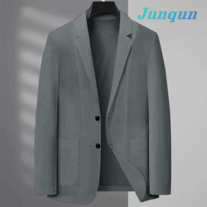 Junqun ชุดสูทสไตล์เกาหลีเสื้อแจ็กเก็ตสีดำบางของผู้ชายมีหลายสีให้เลือก M-4XL