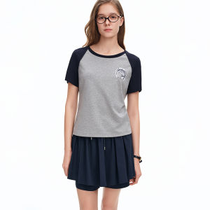 DUSHU | Pony Print Color Block Short Sleeve T-Shirt