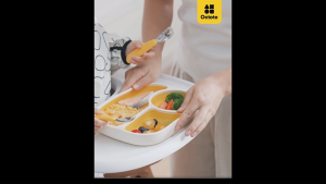 Octoto Silicone Baby Dinner Plate with Cover 6m+