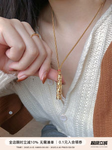 Handmade Chinese Style Long Sweater Chain Necklace with Buddha Pendant Womens Vintage High-End Feeling Freshly Baked Jewelry