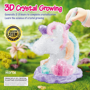 Magic Crystal Growth Experiment Kit Unicorn Mermaid Handmade Science Project DIY Glue Powder Set Educational Toy for Kids
