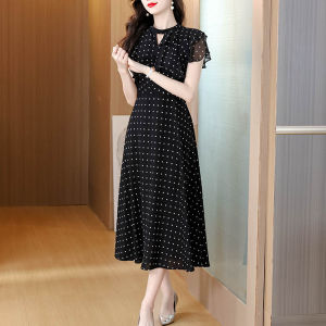 DAIXIANGFEIZI | Đầm Midi Tay Ngắn Cho Phụ Nữ Mùa Hè