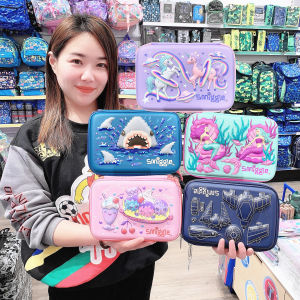 Smiggle Australia Pencil Case Large Capacity Hard Top Stationery Box for Primary School Boys Girls Multi-Functional
