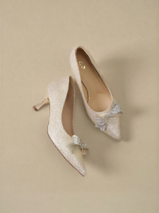 Josiny | Pointed Toe Stiletto Heels Two-Wear Wedding Bridal Shoes