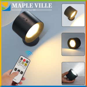 Đèn LED Ốp tường Đa Chức Năng Trang Trí Nội Thất Cảm Ứng Đèn 360 ° Xoay đèn ban đêm Có Thể Sạc Lại Spotlight Xách Tay Đèn đọc sách cho xe hơi Cạnh Giường Ngủ