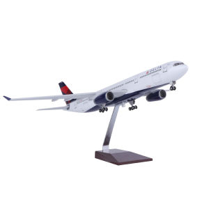 47cm Scale Plane Model A330 Delta Aircraft Models Resin Diecast Airplane Model Kit With Stand For Display Collection Or Gift