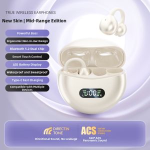 MOON JUNE | Wireless Bone Conduction Sports Noise Cancellation Long Battery Life Bluetooth Headphones