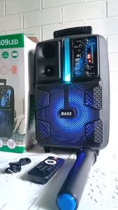 Termurah Speaker Bluetooth Fleco F 8809 LED 85 Inch GRATIS MIC Wireless Karaoke + Remote + Stand | Speaker Karaoke Full Bass | Salon Aktif Extra Power Full Bass F-8809 LED | Cod