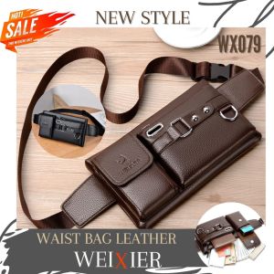 WEIXIER - WAISTBAG PRIA TAS SELEMPANG KEREN DISTRO PREMIUM IMPORT SLEMPANG COWOK TERBARU 2022 SLING BAG LEAHTER KEKINIAN COWO MURAH ANTI AIR WX079