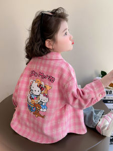 Girls Plaid Shirt Jacket Thin Long Sleeve Spring Autumn Childrens Baby Top Versatile Shirt Korean Style Printed Fabric Coat
