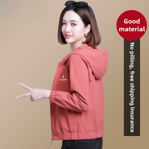 TUCANO Ladies Short Casual Style Spring Autumn Fashion Outerwear Windbreaker Coat Loose Fit Mom Clothes Casual Loose Short Top